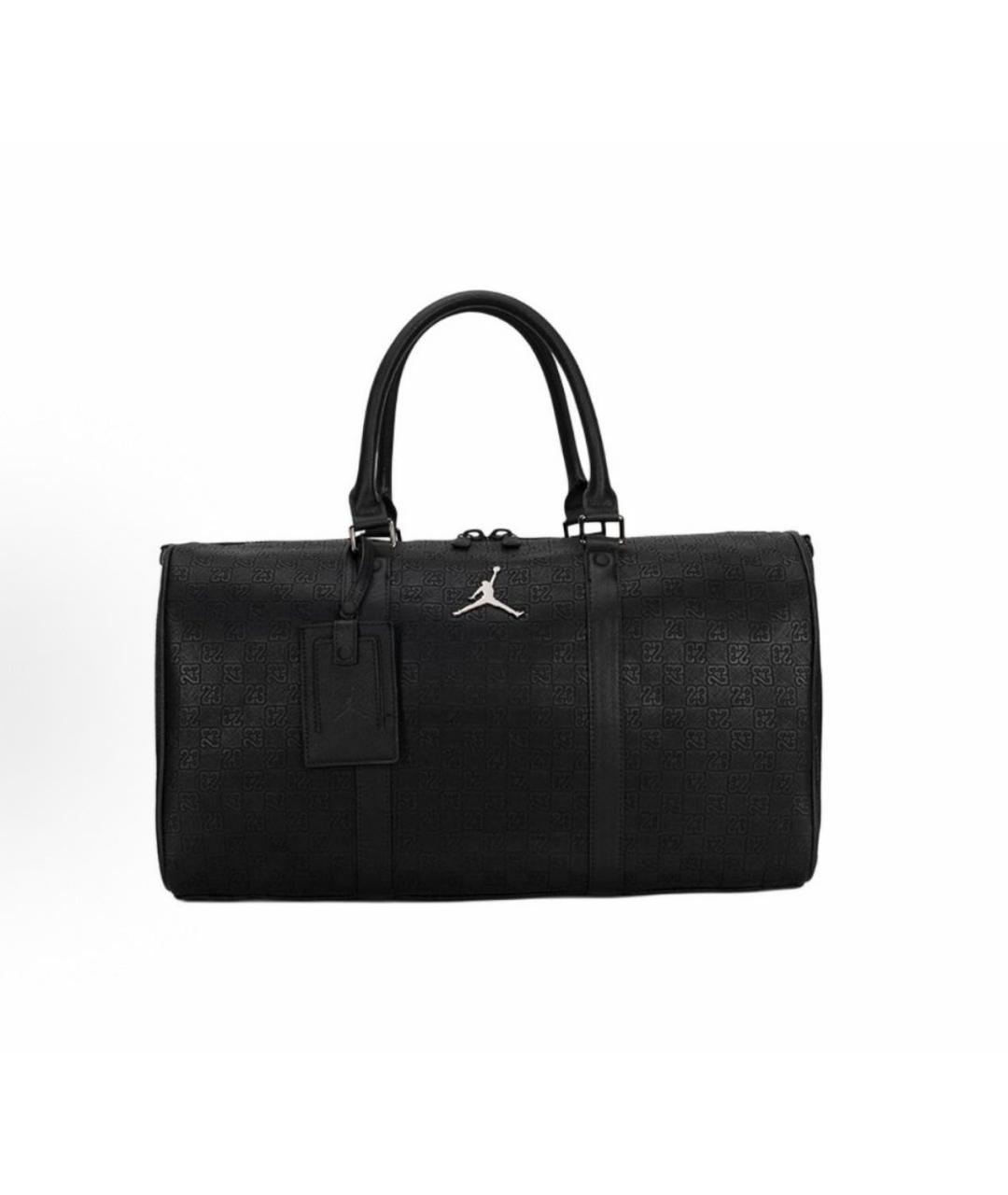 JORDAN Черная кожаная дорожная/спортивная сумка, фото 3