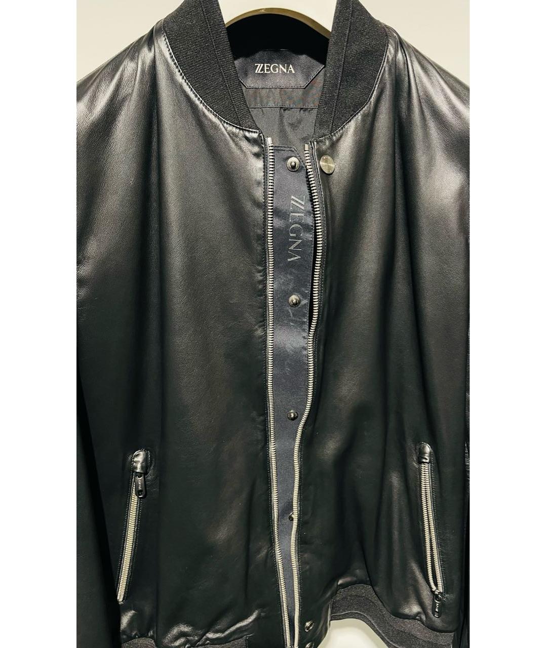 ZZEGNA Черная кожаная куртка, фото 3