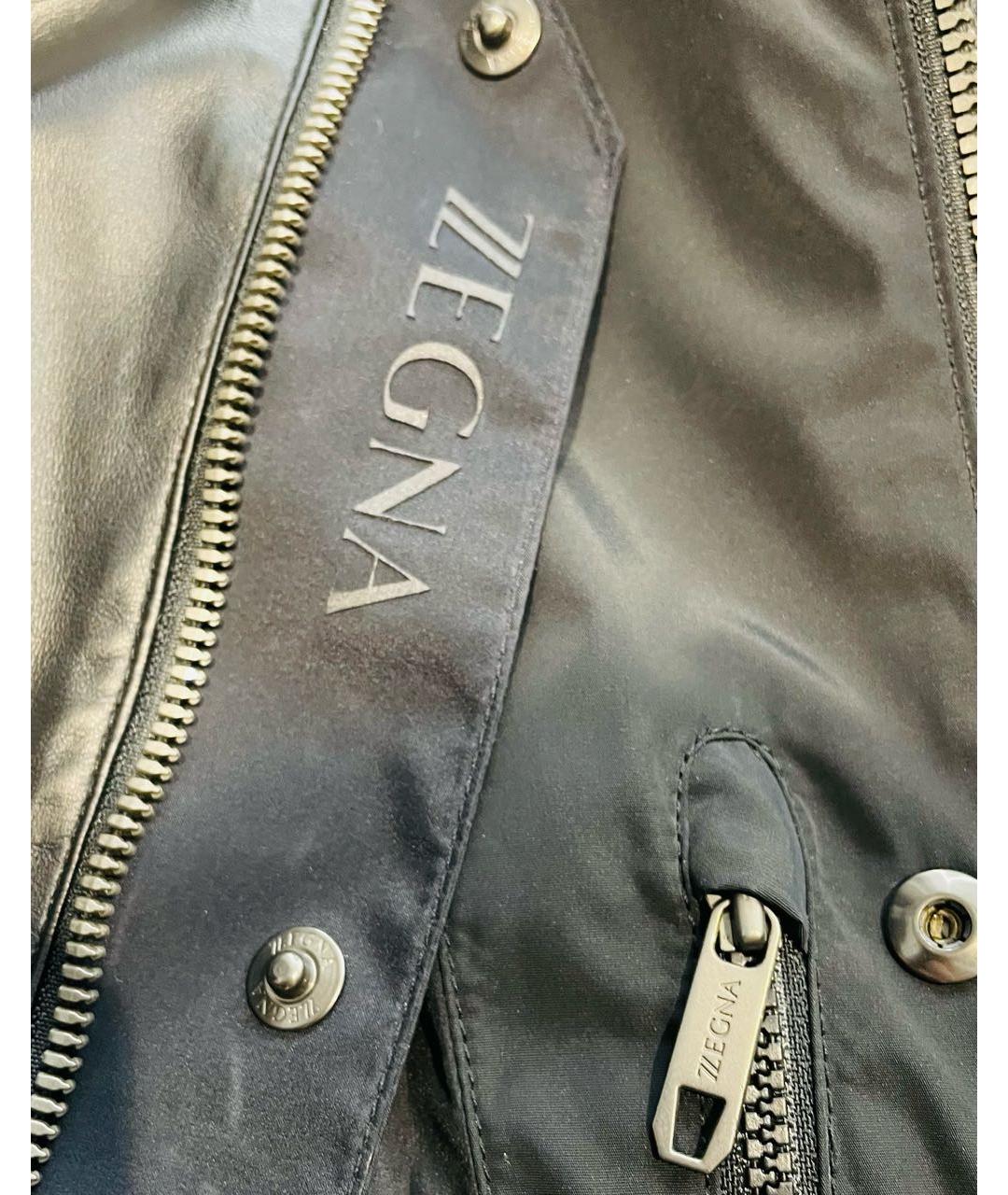 ZZEGNA Черная кожаная куртка, фото 6