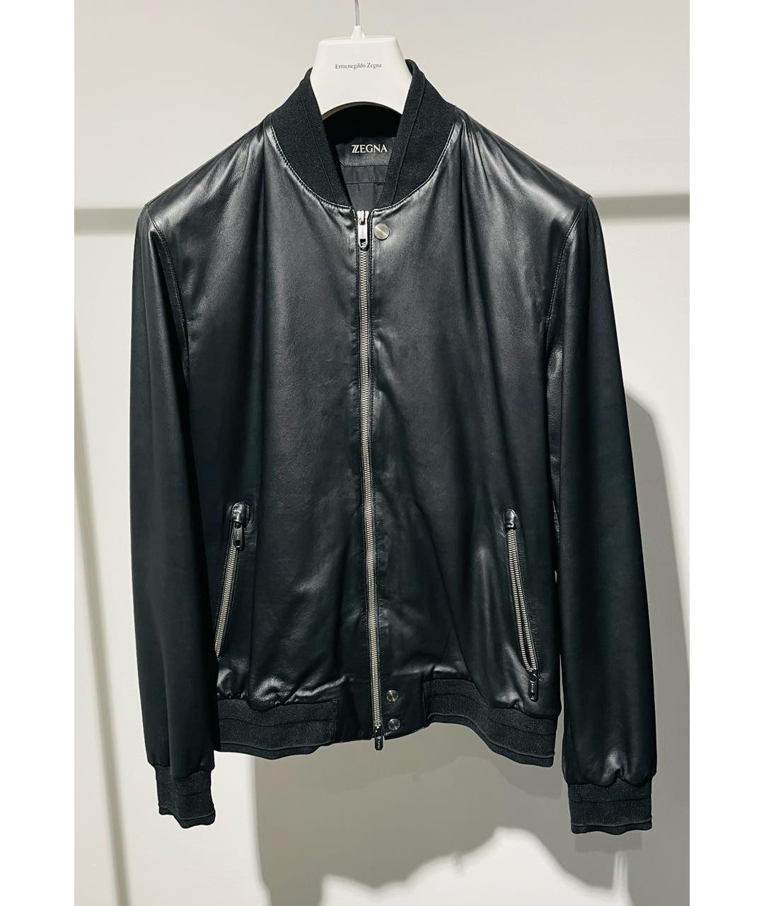 ZZEGNA Черная кожаная куртка, фото 8