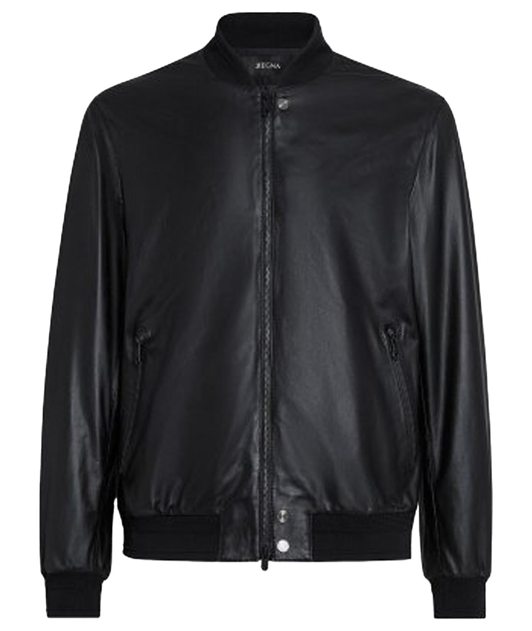 ZZEGNA Черная кожаная куртка, фото 1