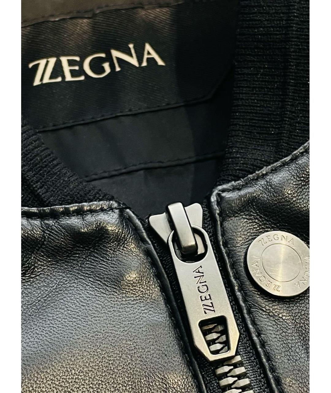 ZZEGNA Черная кожаная куртка, фото 7