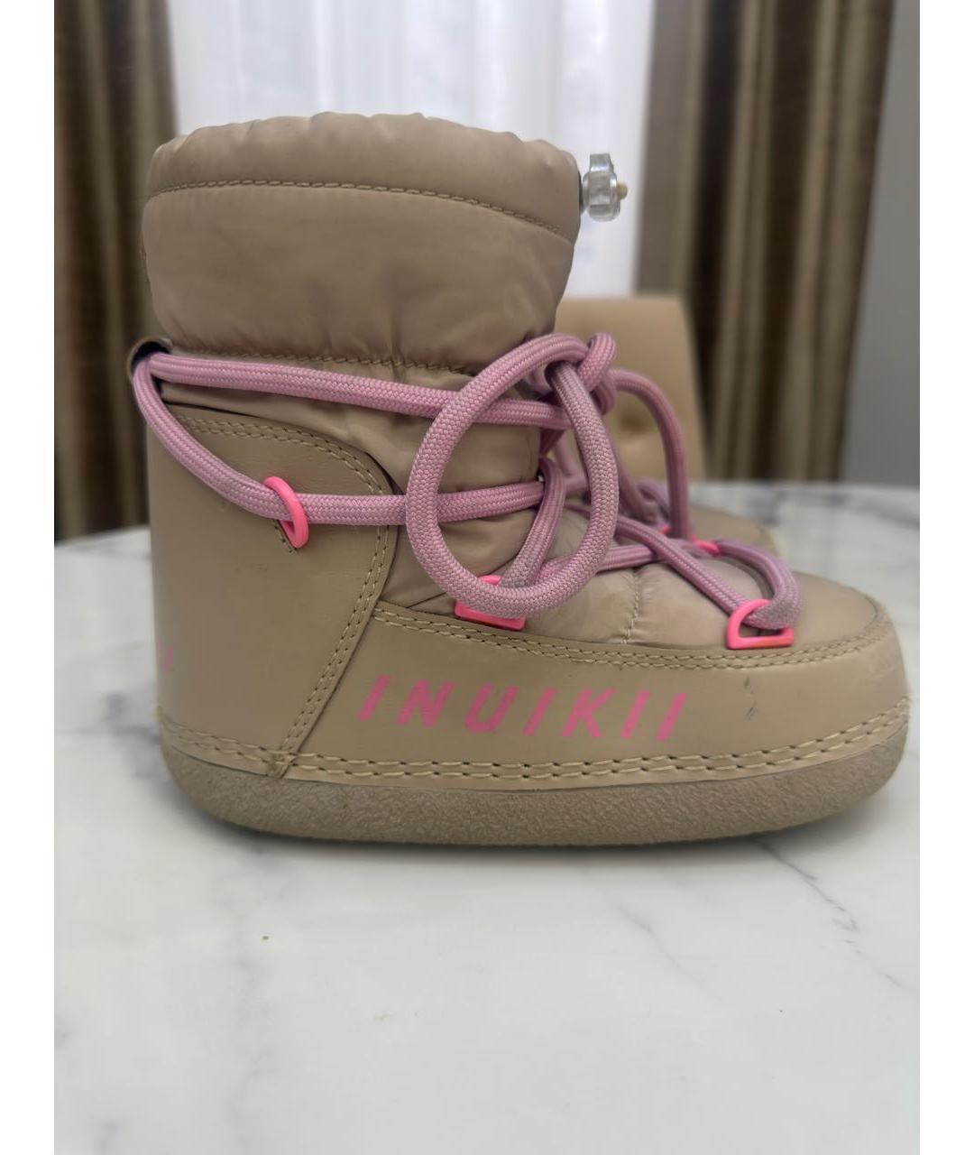 INUIKII Бежевые текстильные ботинки, фото 6