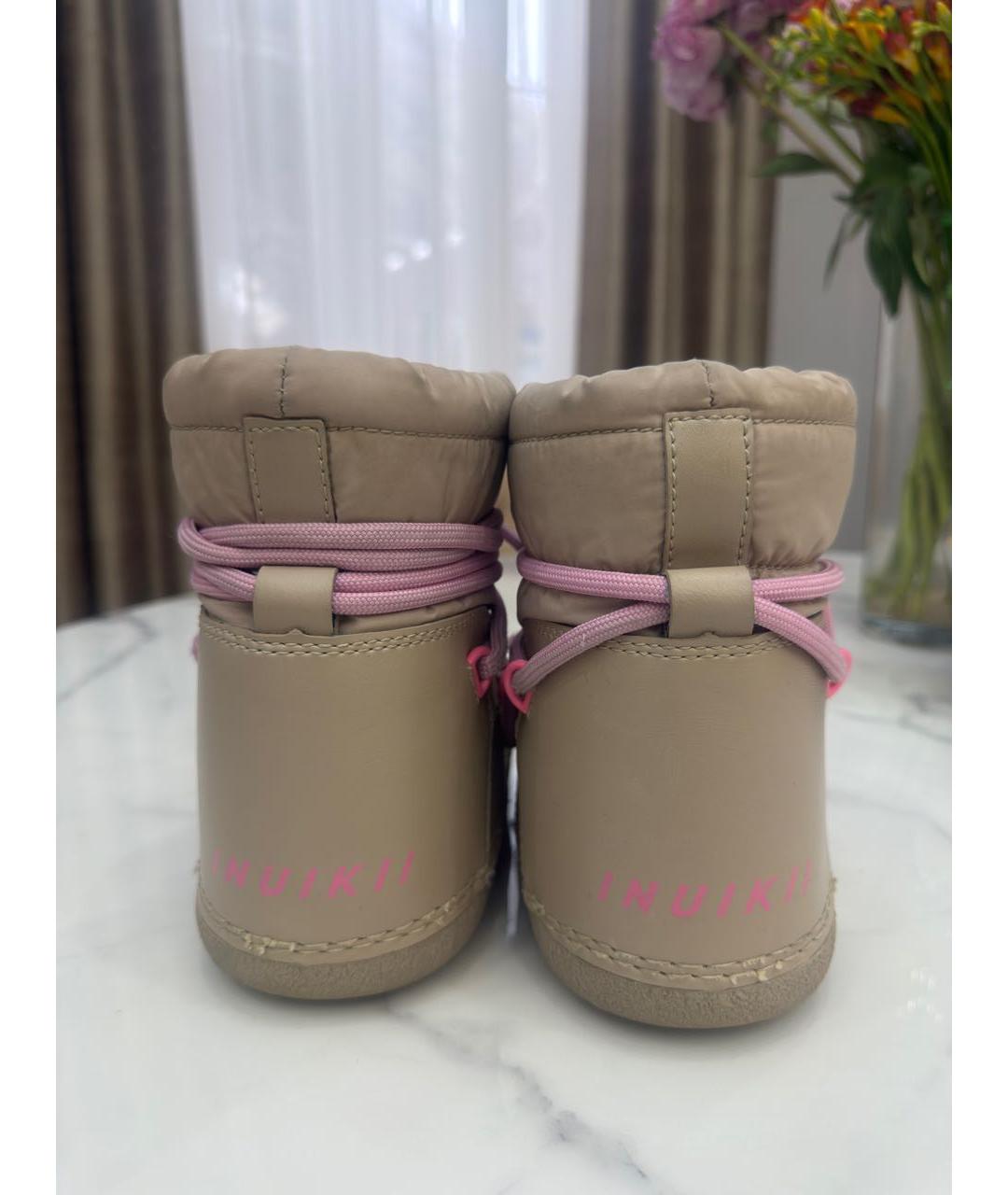 INUIKII Бежевые текстильные ботинки, фото 4