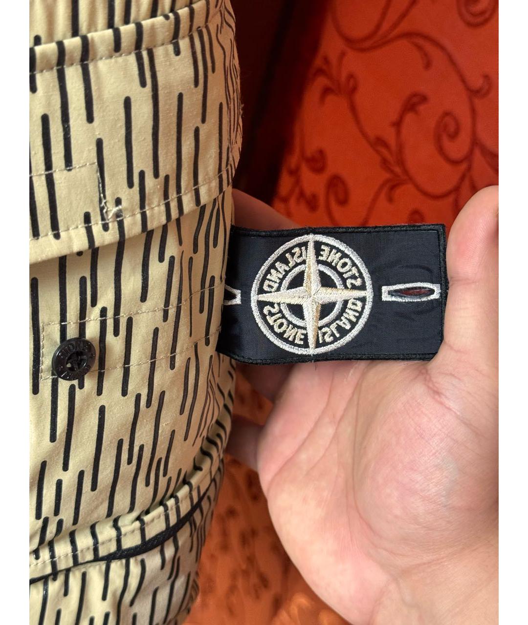 STONE ISLAND Бежевая полиамидовая куртка, фото 4