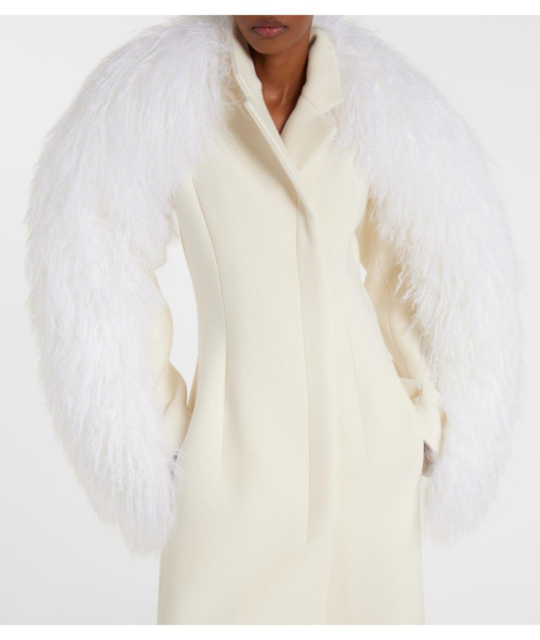 JACQUEMUS Белое шерстяное пальто, фото 3