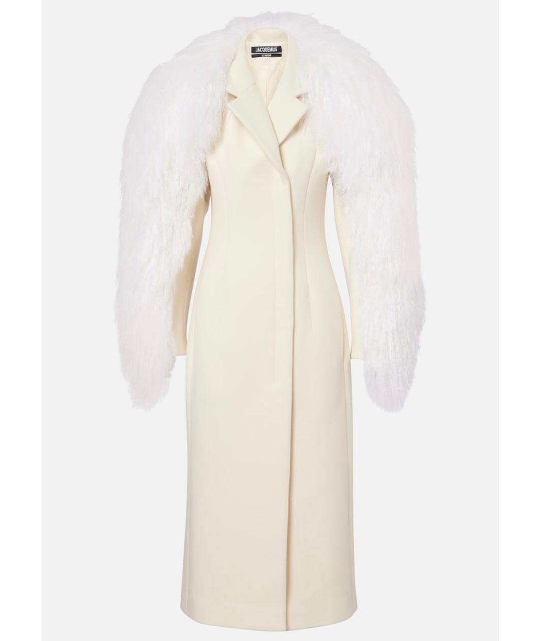 JACQUEMUS Белое шерстяное пальто, фото 10