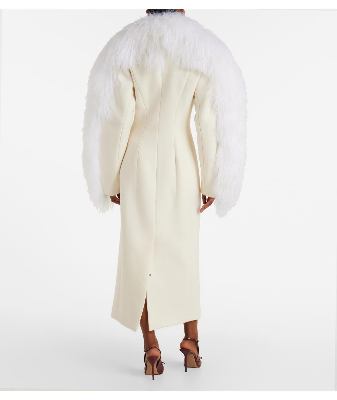JACQUEMUS Белое шерстяное пальто, фото 5