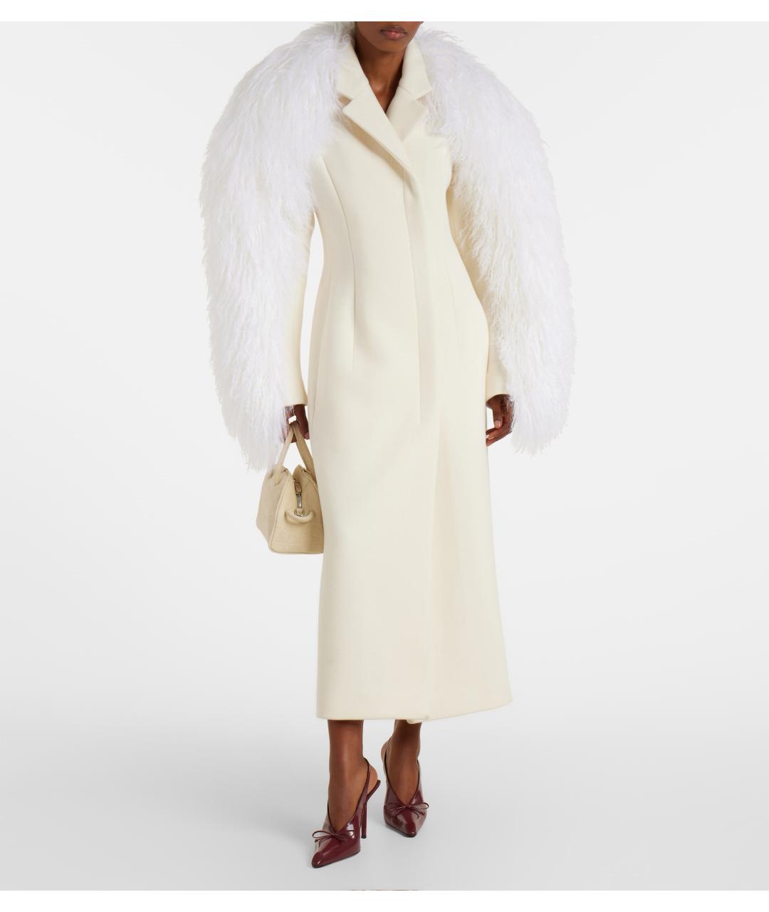 JACQUEMUS Белое шерстяное пальто, фото 2