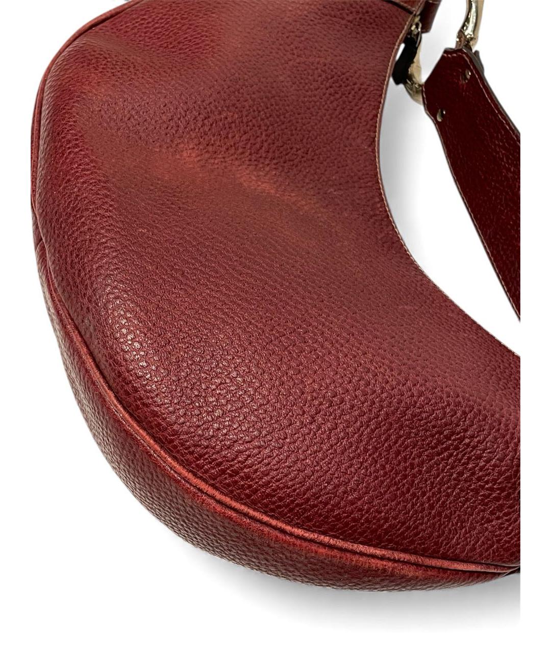 GUCCI Бордовая кожаная сумка через плечо, фото 8