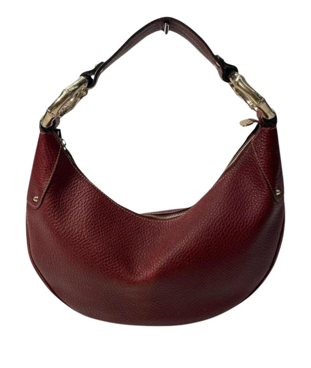 GUCCI Бордовая кожаная сумка через плечо, фото 1