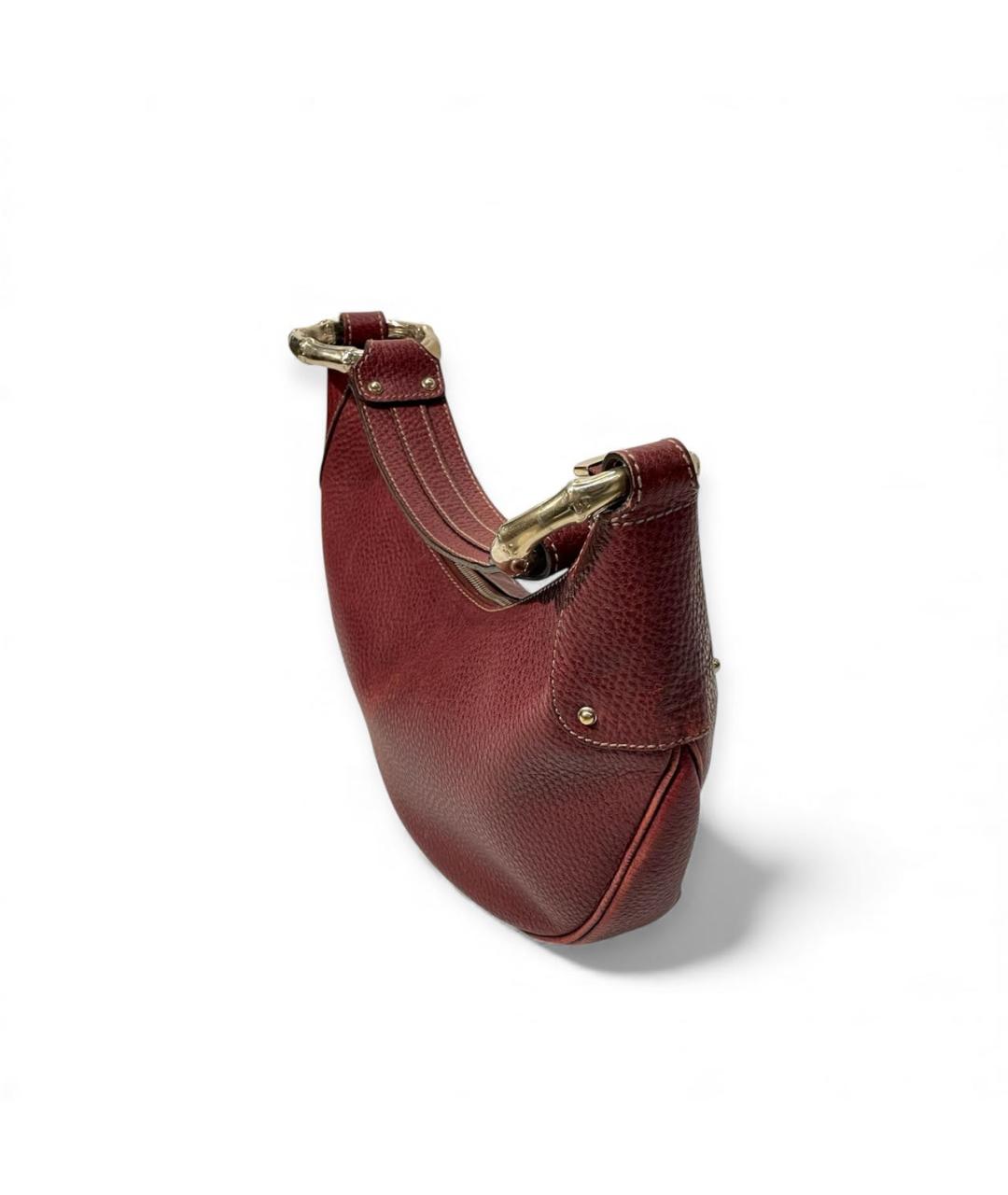 GUCCI Бордовая кожаная сумка через плечо, фото 3