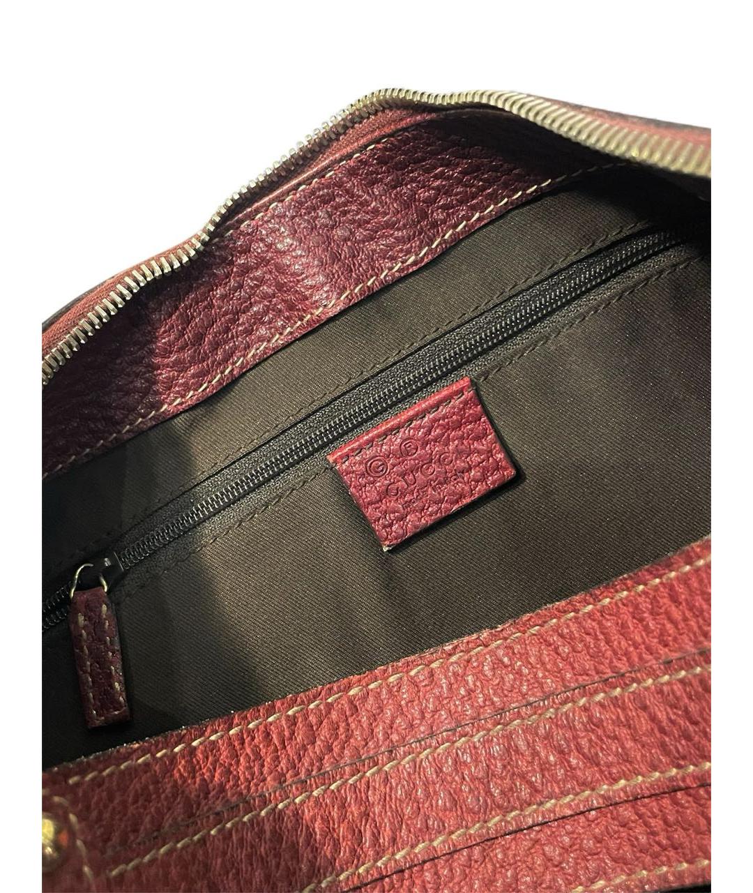GUCCI Бордовая кожаная сумка через плечо, фото 4