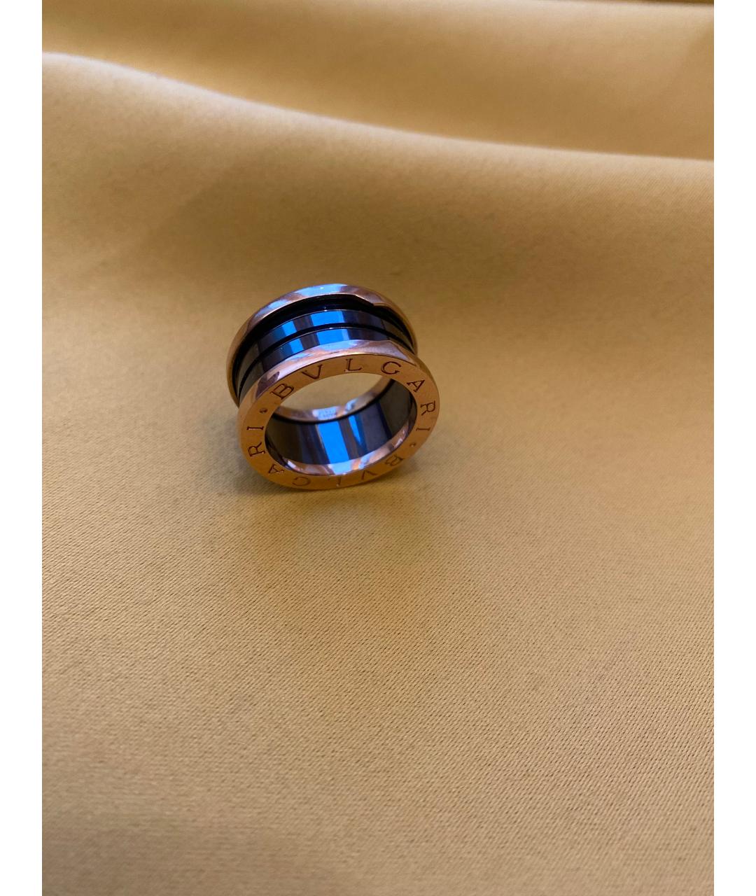 BVLGARI Черное кольцо из желтого золота, фото 4