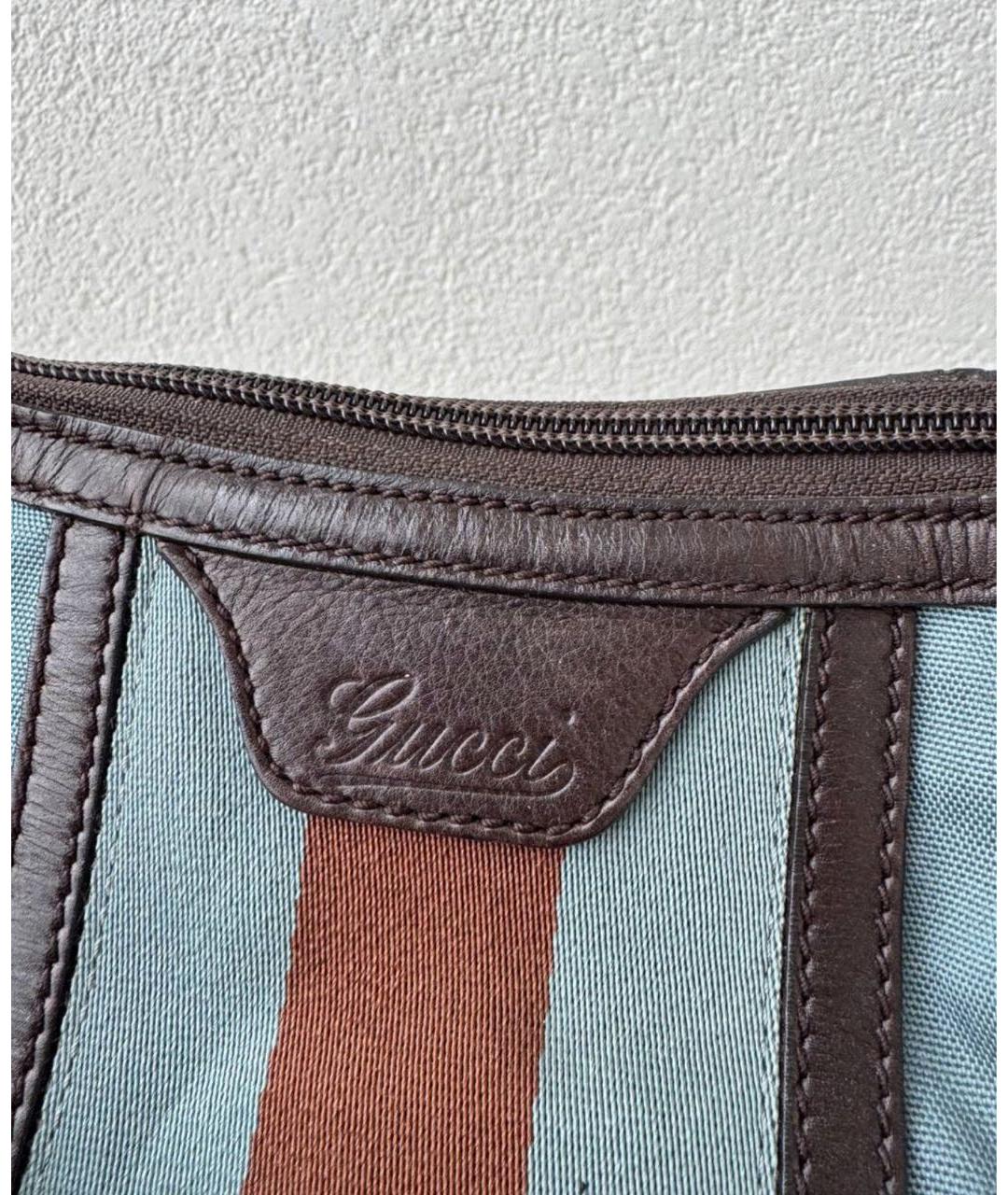 GUCCI Голубая тканевая сумка через плечо, фото 8