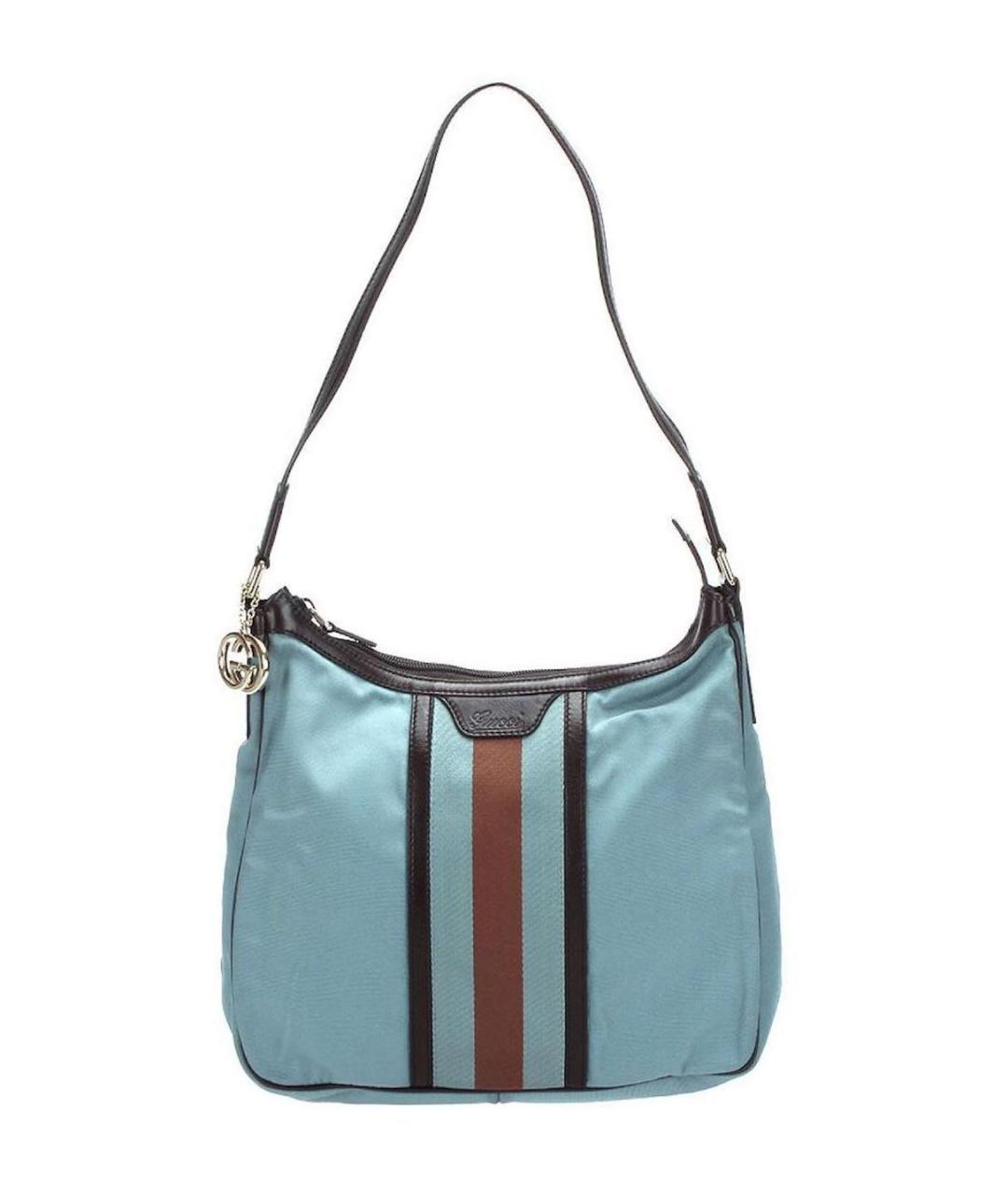 GUCCI Голубая тканевая сумка через плечо, фото 9