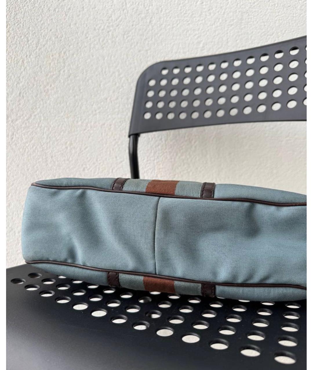 GUCCI Голубая тканевая сумка через плечо, фото 6