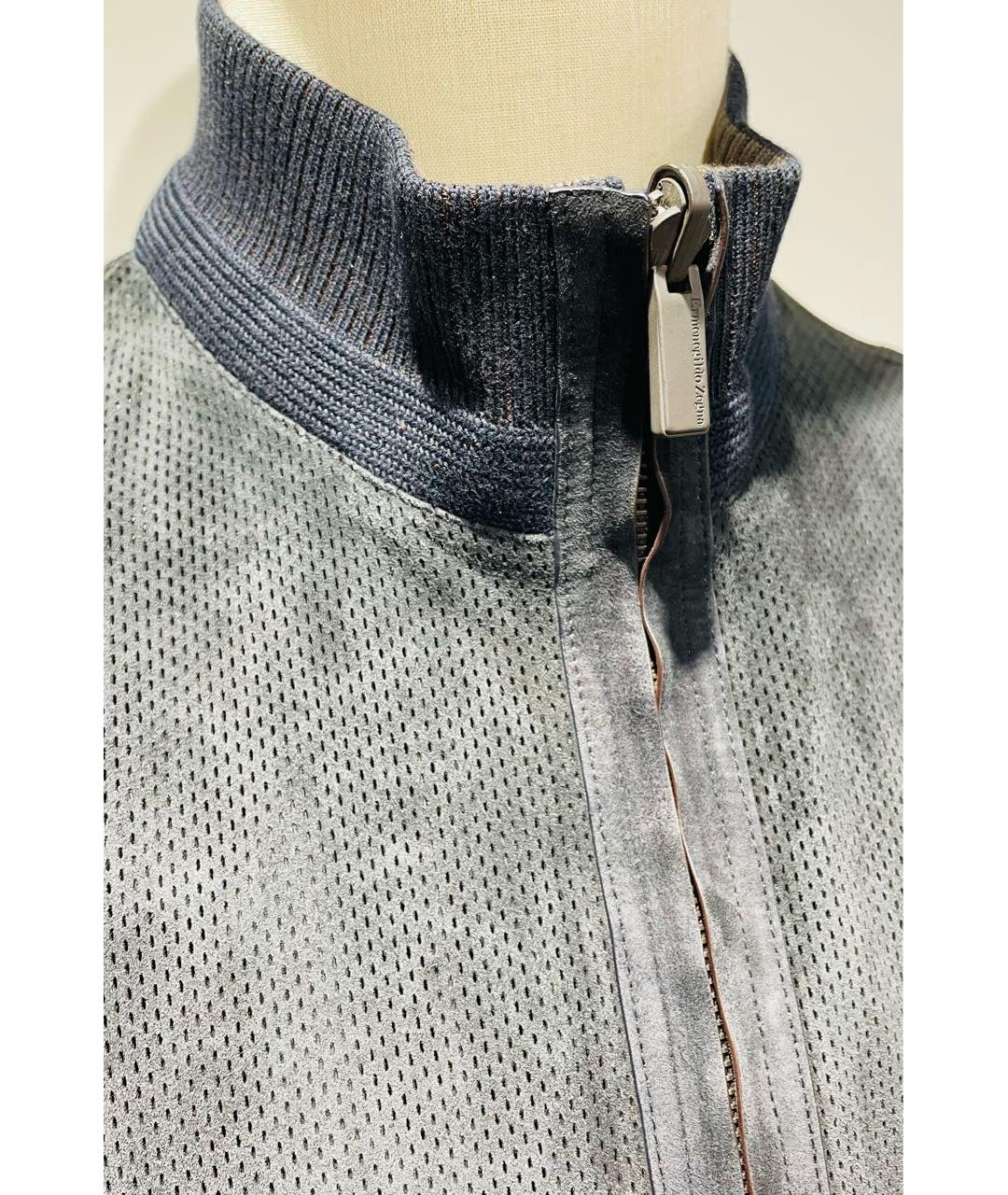 ERMENEGILDO ZEGNA XXX Темно-синяя замшевая куртка, фото 8
