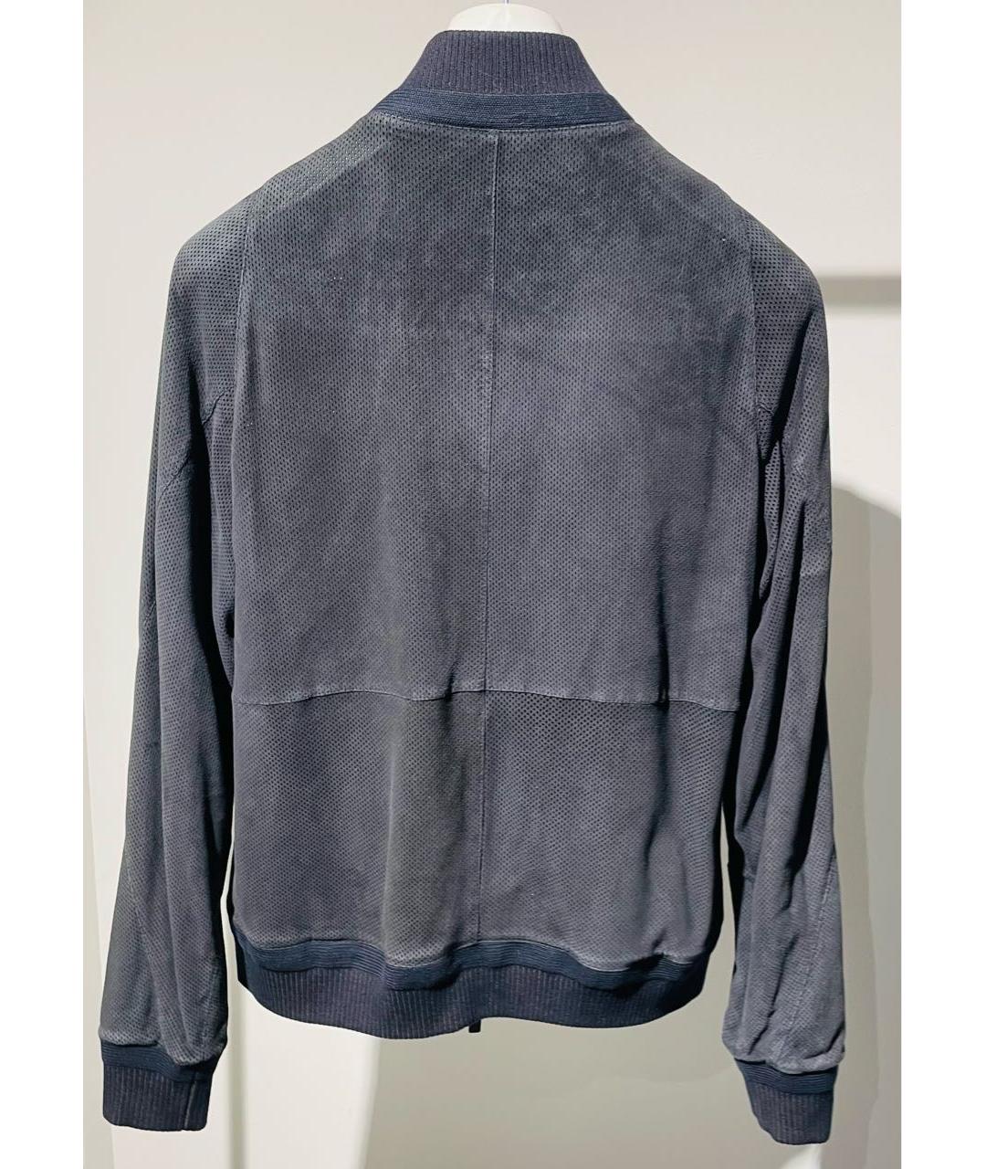 ERMENEGILDO ZEGNA XXX Темно-синяя замшевая куртка, фото 2