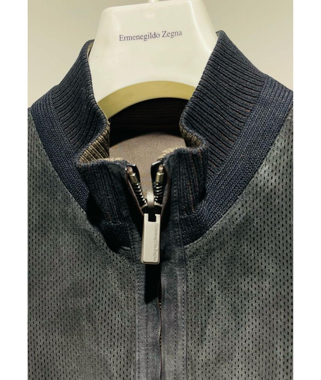 ERMENEGILDO ZEGNA XXX Темно-синяя замшевая куртка, фото 3