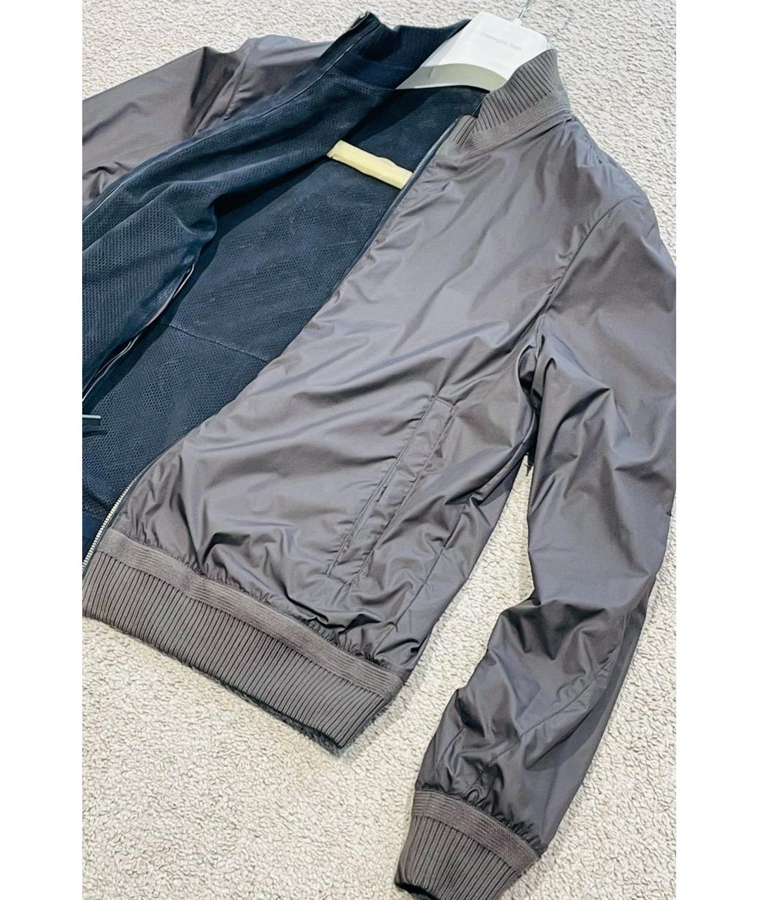 ERMENEGILDO ZEGNA XXX Темно-синяя замшевая куртка, фото 7