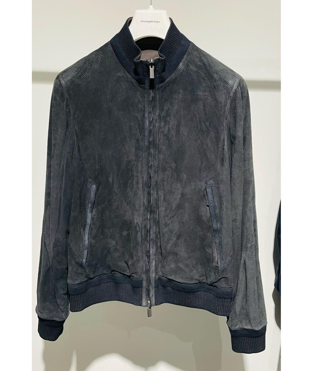 ERMENEGILDO ZEGNA XXX Темно-синяя замшевая куртка, фото 9