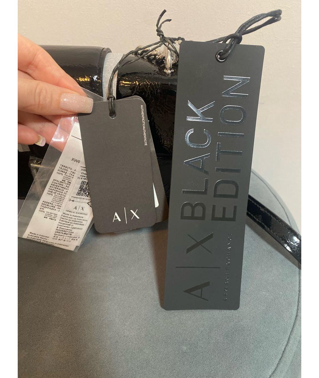 ARMANI EXCHANGE Черная сумка через плечо из искусственной кожи, фото 5