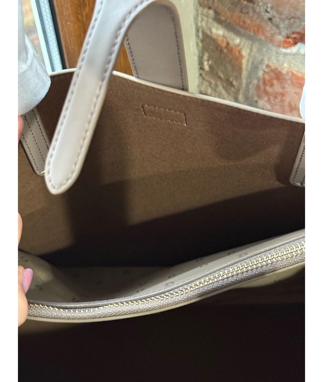 FURLA Антрацитовая кожаная сумка с короткими ручками, фото 6