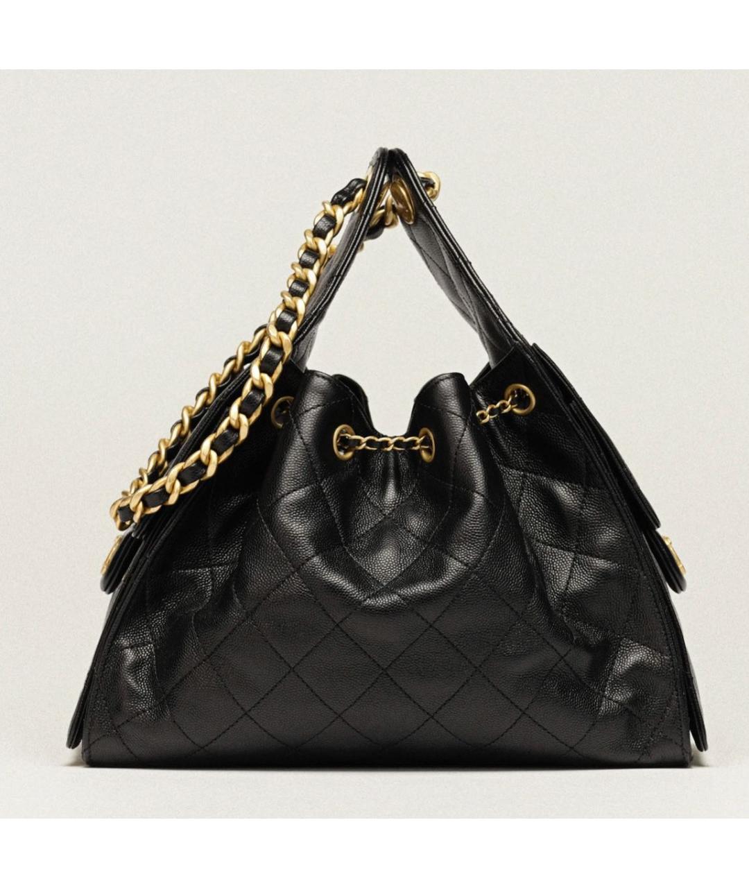 CHANEL Черная кожаная сумка через плечо, фото 3