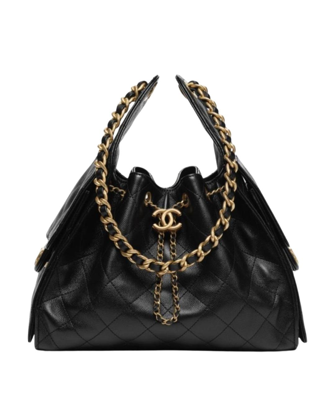 CHANEL Черная кожаная сумка через плечо, фото 1