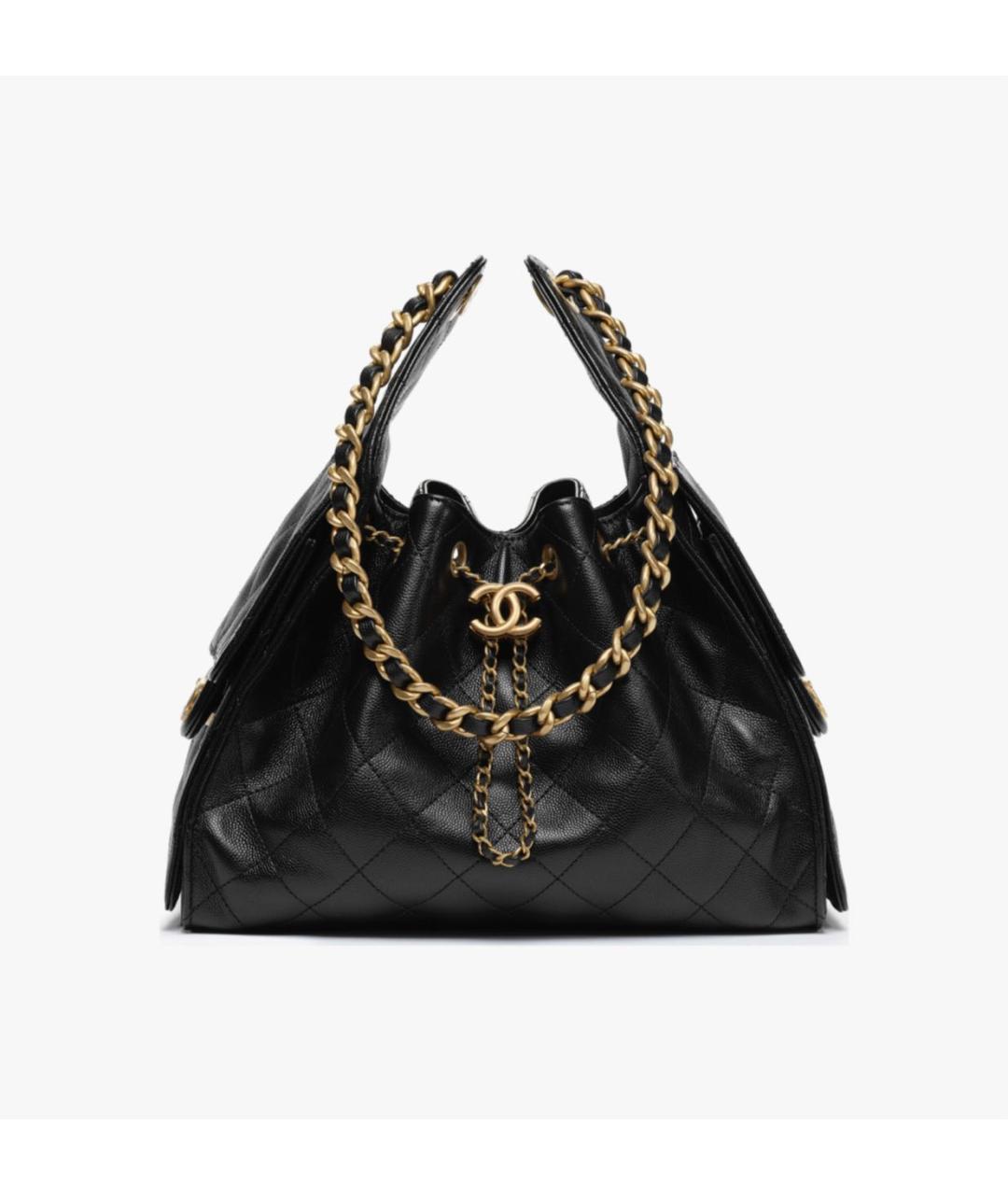 CHANEL Черная кожаная сумка через плечо, фото 4