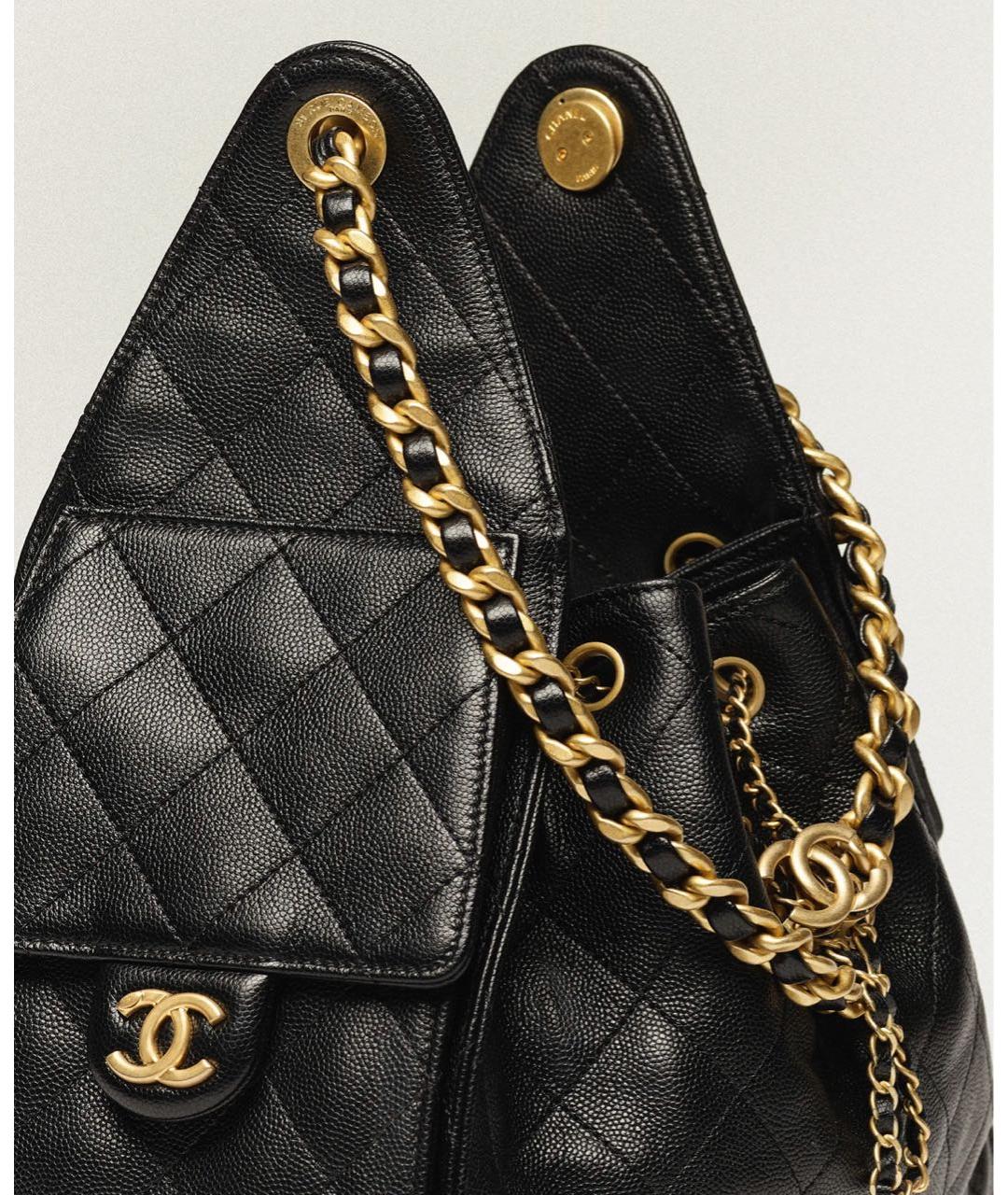 CHANEL Черная кожаная сумка через плечо, фото 2