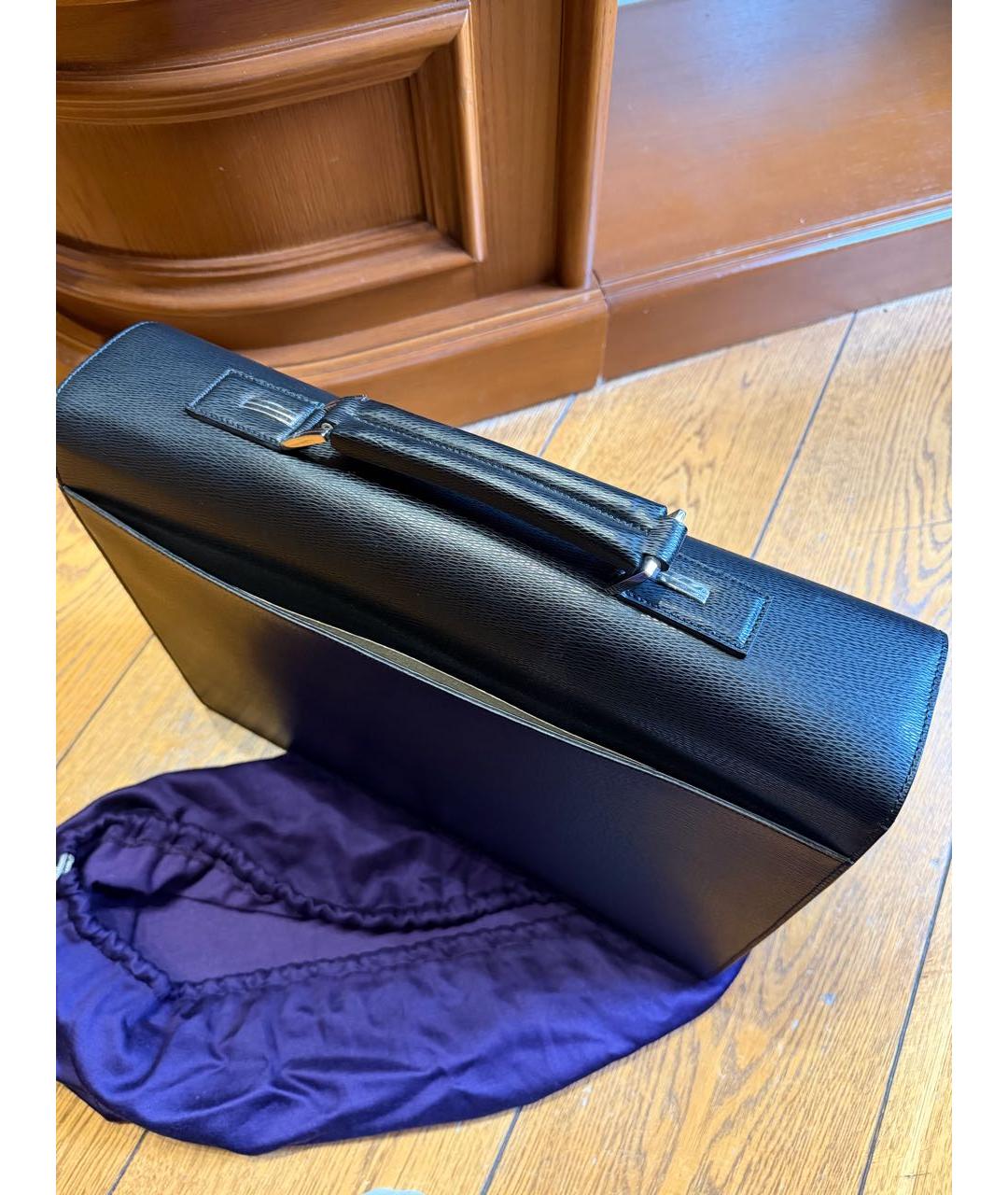 DUPONT Черный кожаный портфель, фото 6