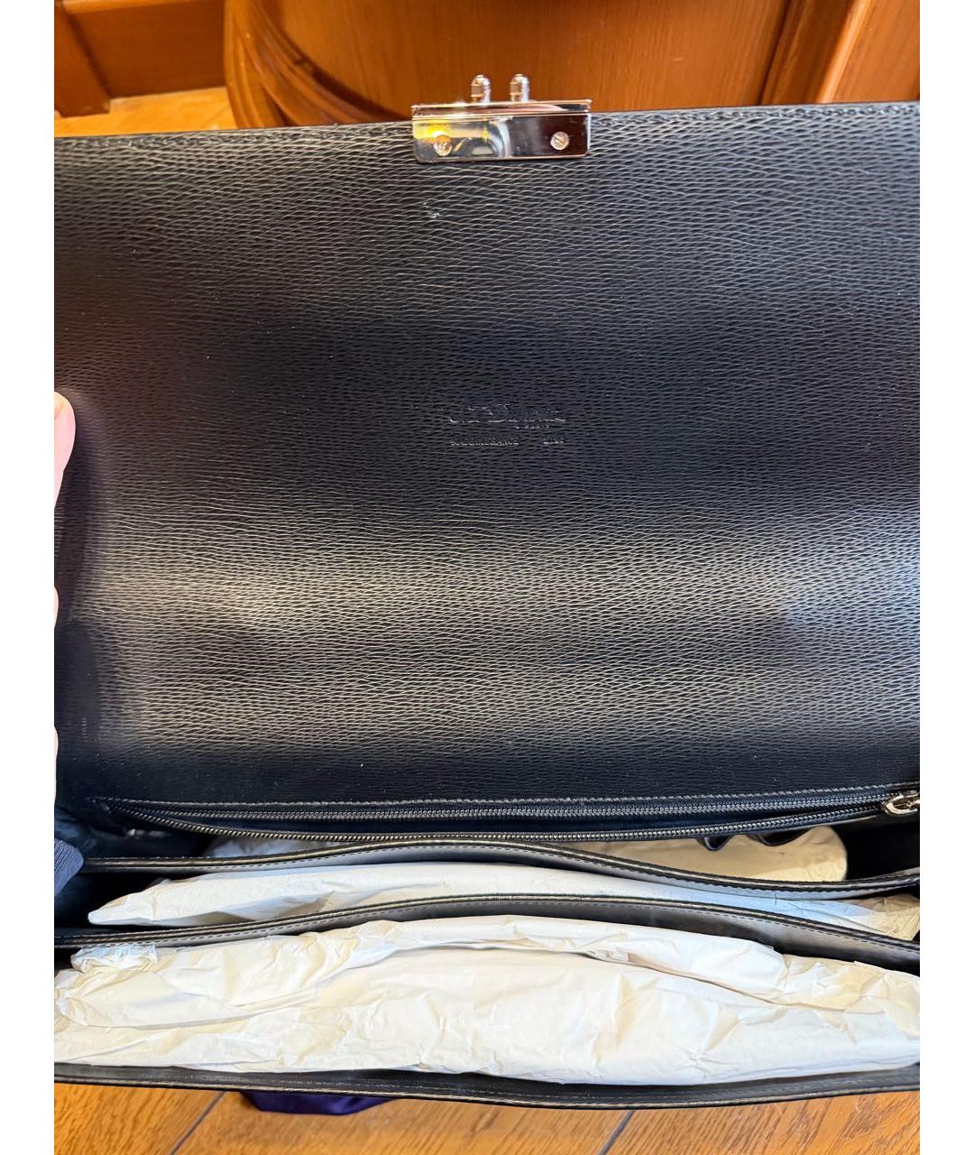 DUPONT Черный кожаный портфель, фото 4