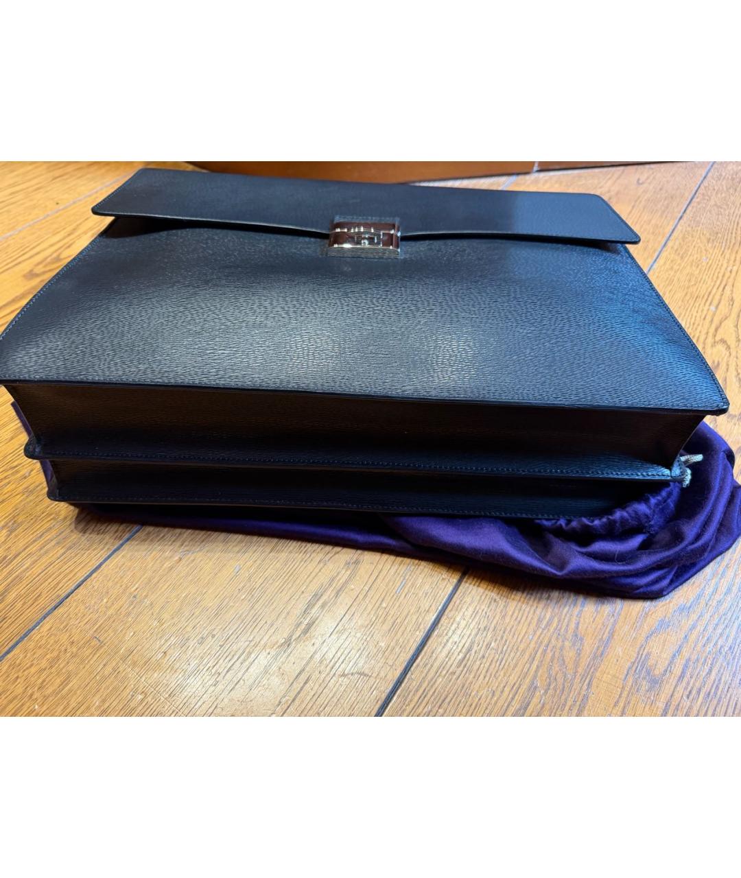 DUPONT Черный кожаный портфель, фото 2