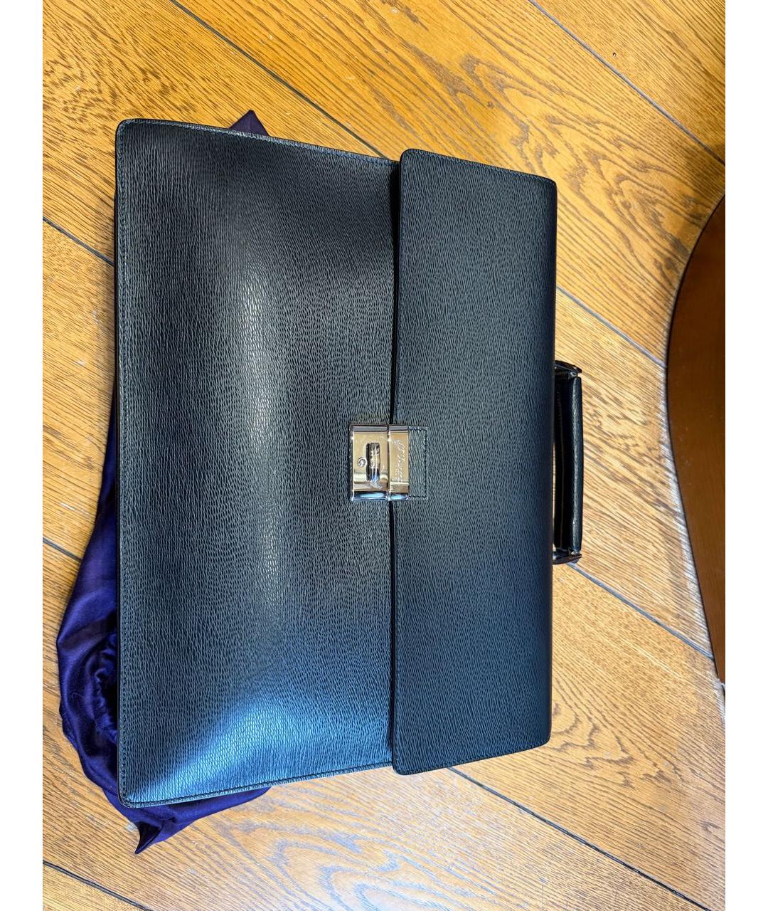 DUPONT Черный кожаный портфель, фото 9