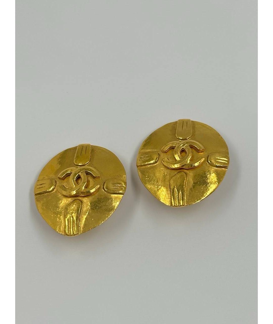 CHANEL Золотые позолоченные клипсы, фото 2