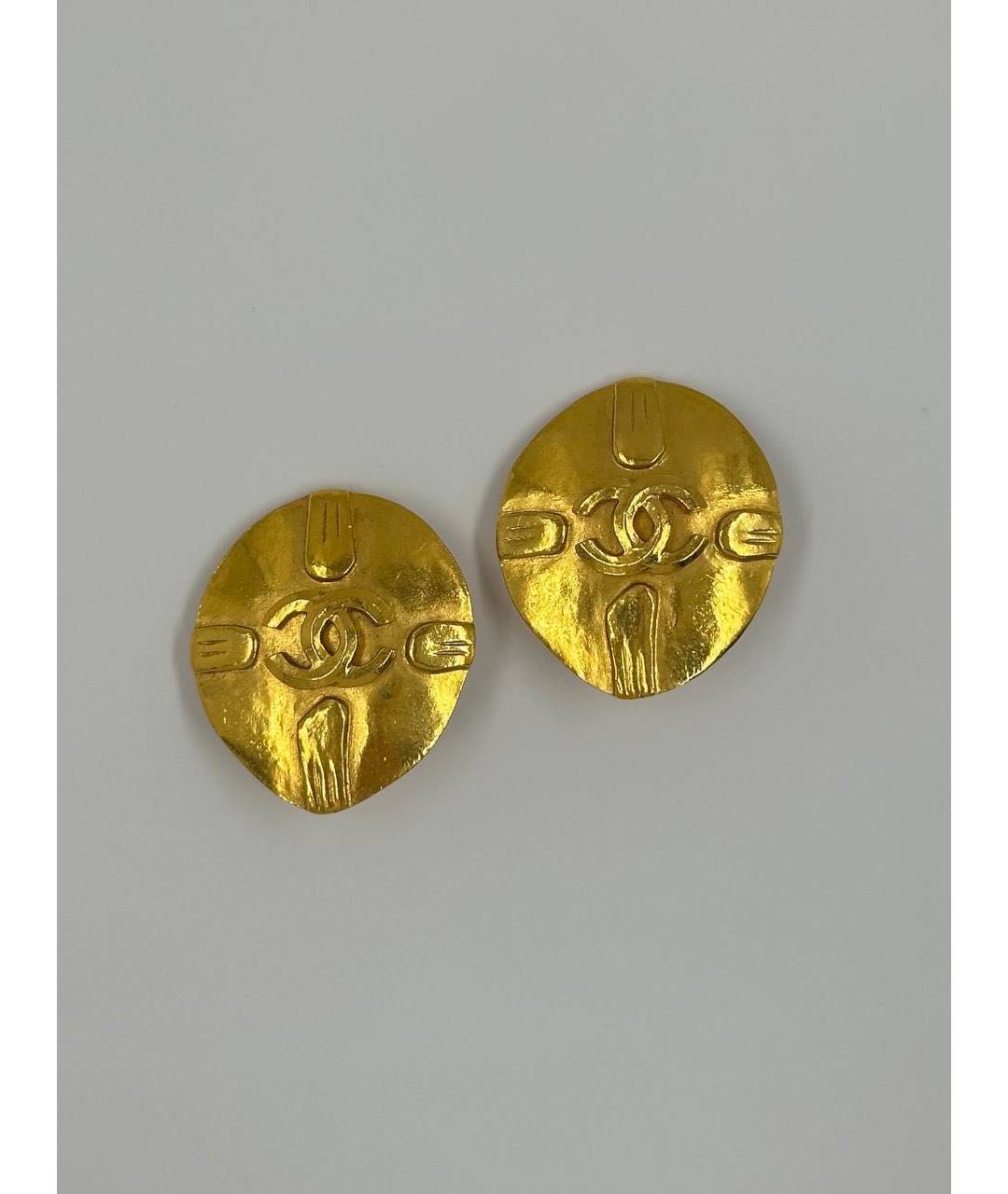 CHANEL Золотые позолоченные клипсы, фото 8