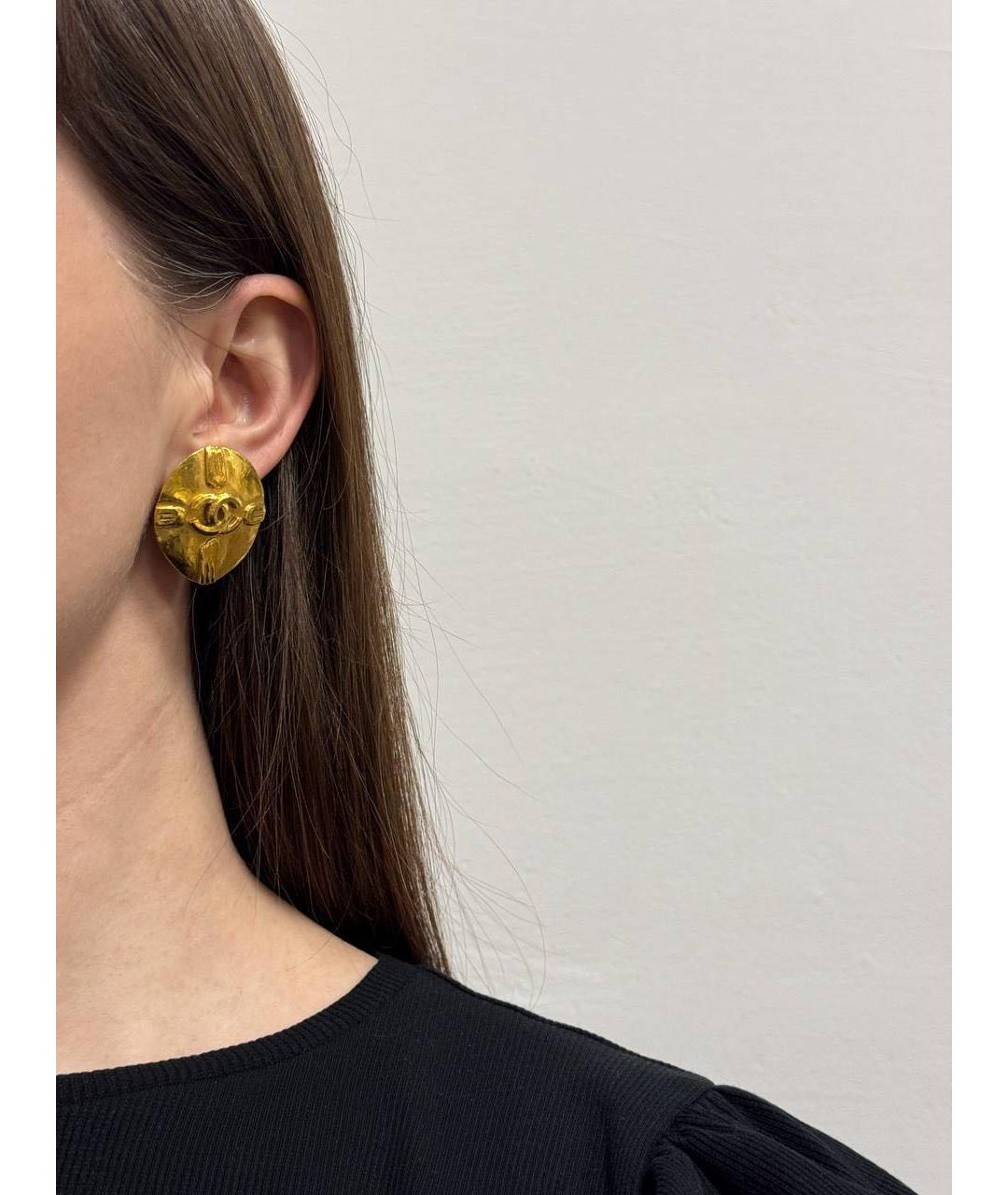 CHANEL Золотые позолоченные клипсы, фото 7