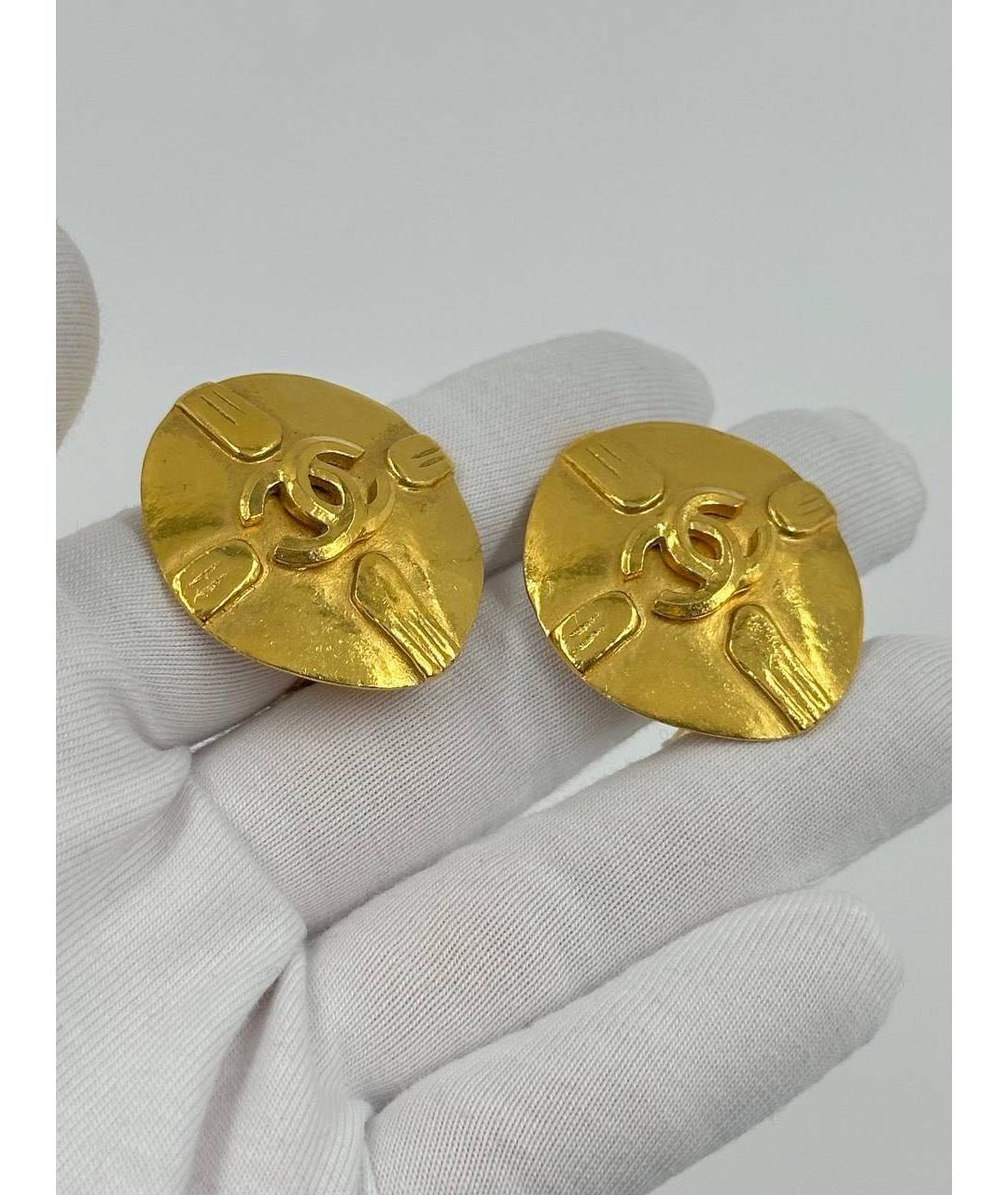 CHANEL Золотые позолоченные клипсы, фото 6