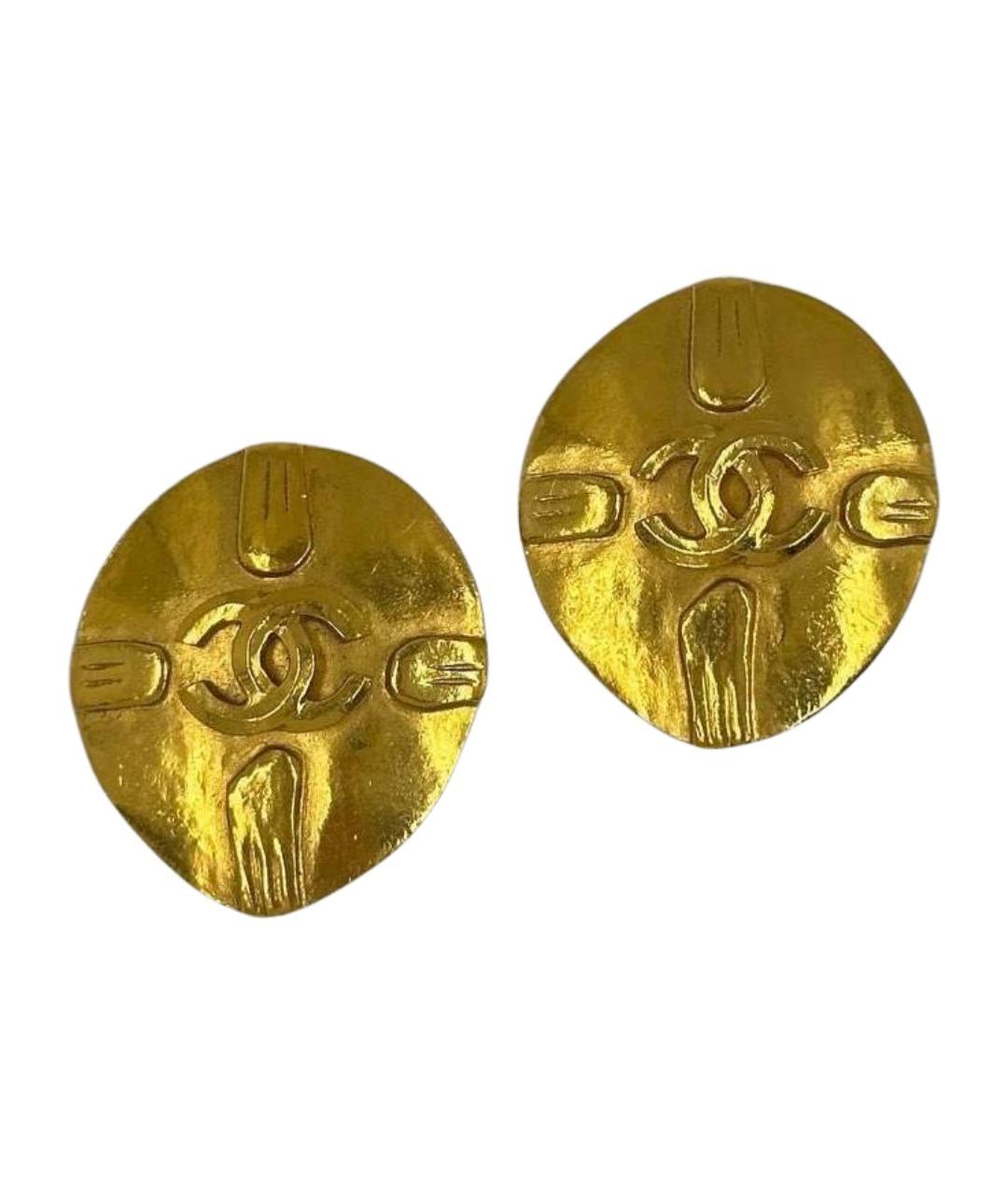 CHANEL Золотые позолоченные клипсы, фото 1