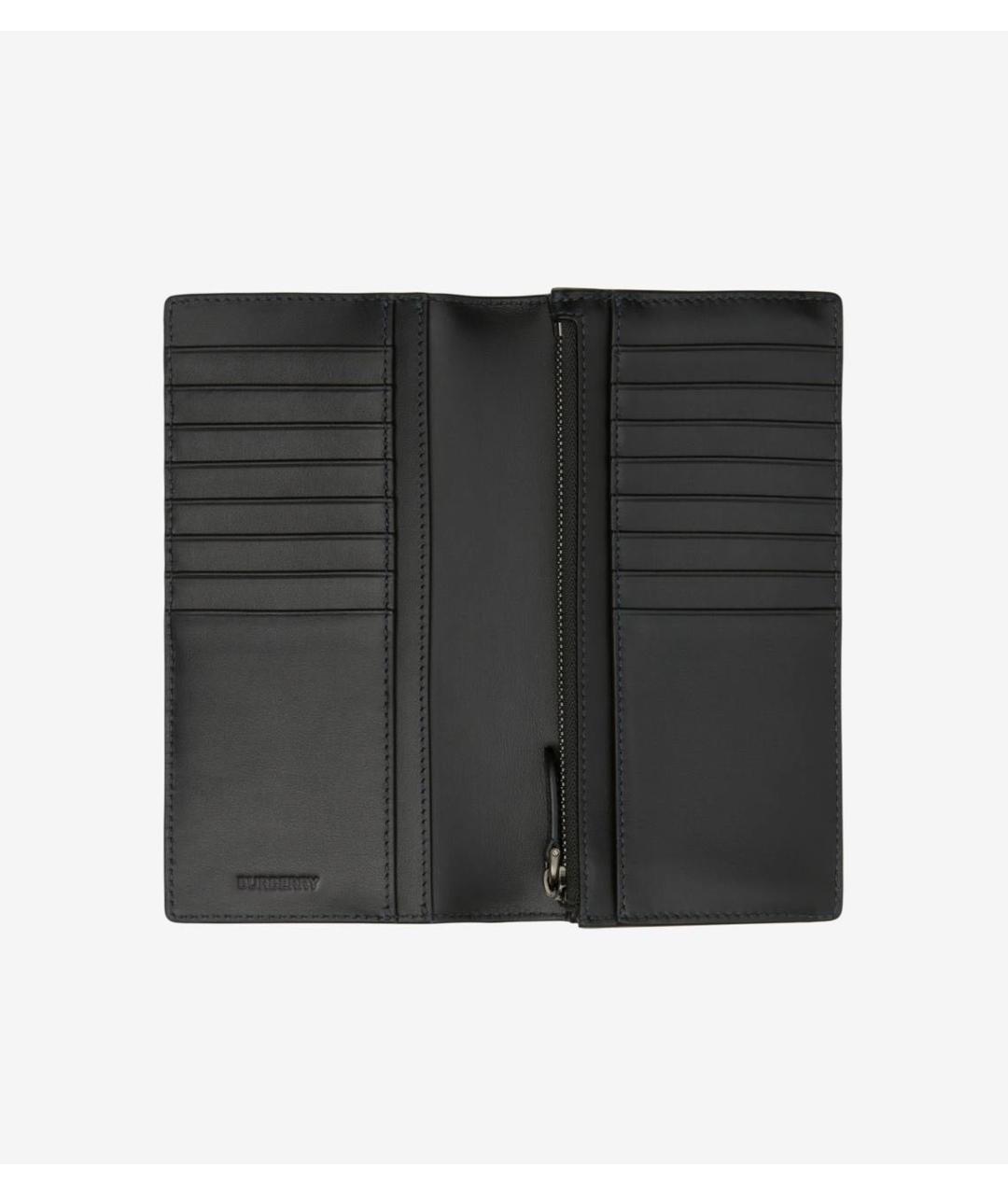 BURBERRY Антрацитовый кожаный кошелек, фото 2