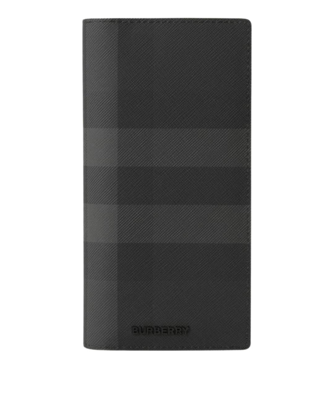 BURBERRY Антрацитовый кожаный кошелек, фото 1