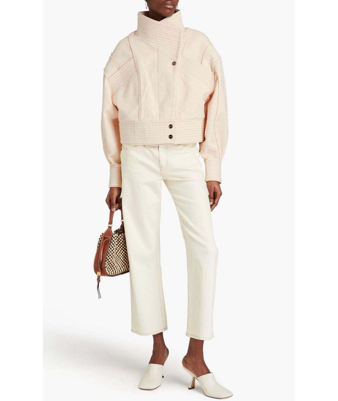 ZIMMERMANN Бежевый хлопко-эластановый жакет/пиджак, фото 7