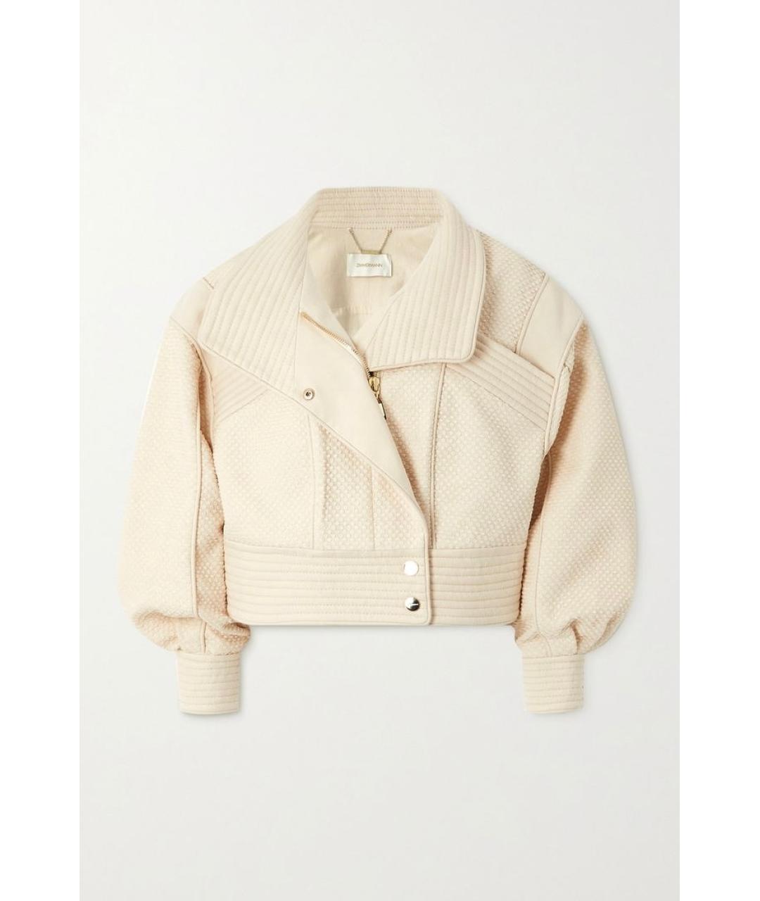 ZIMMERMANN Бежевый хлопко-эластановый жакет/пиджак, фото 9