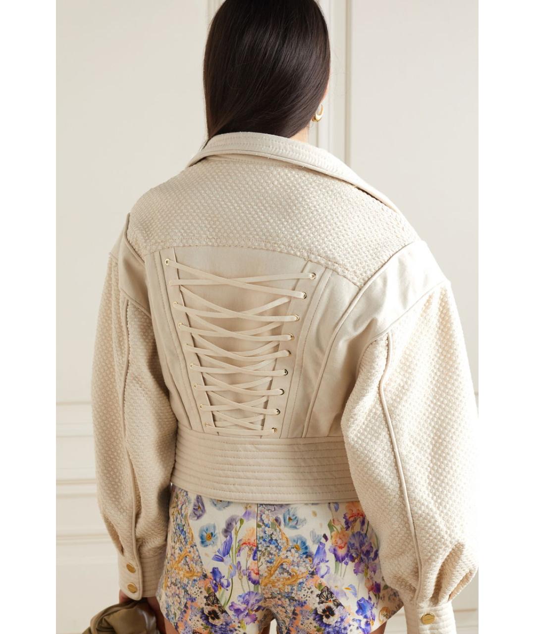 ZIMMERMANN Бежевый хлопко-эластановый жакет/пиджак, фото 6