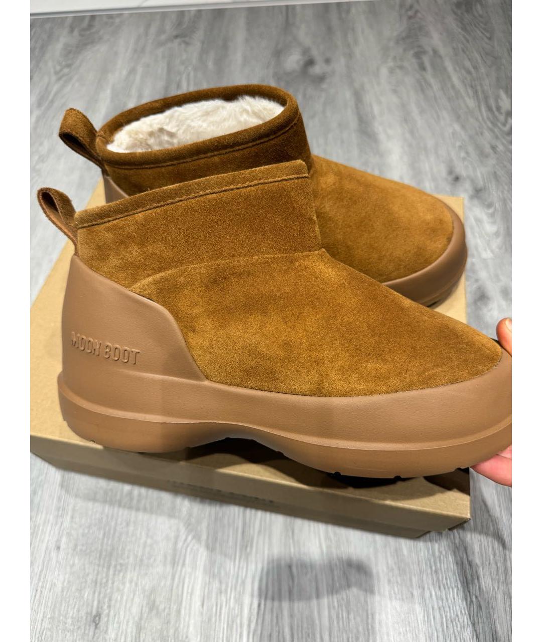MOON BOOT Коричневые замшевые ботинки, фото 7
