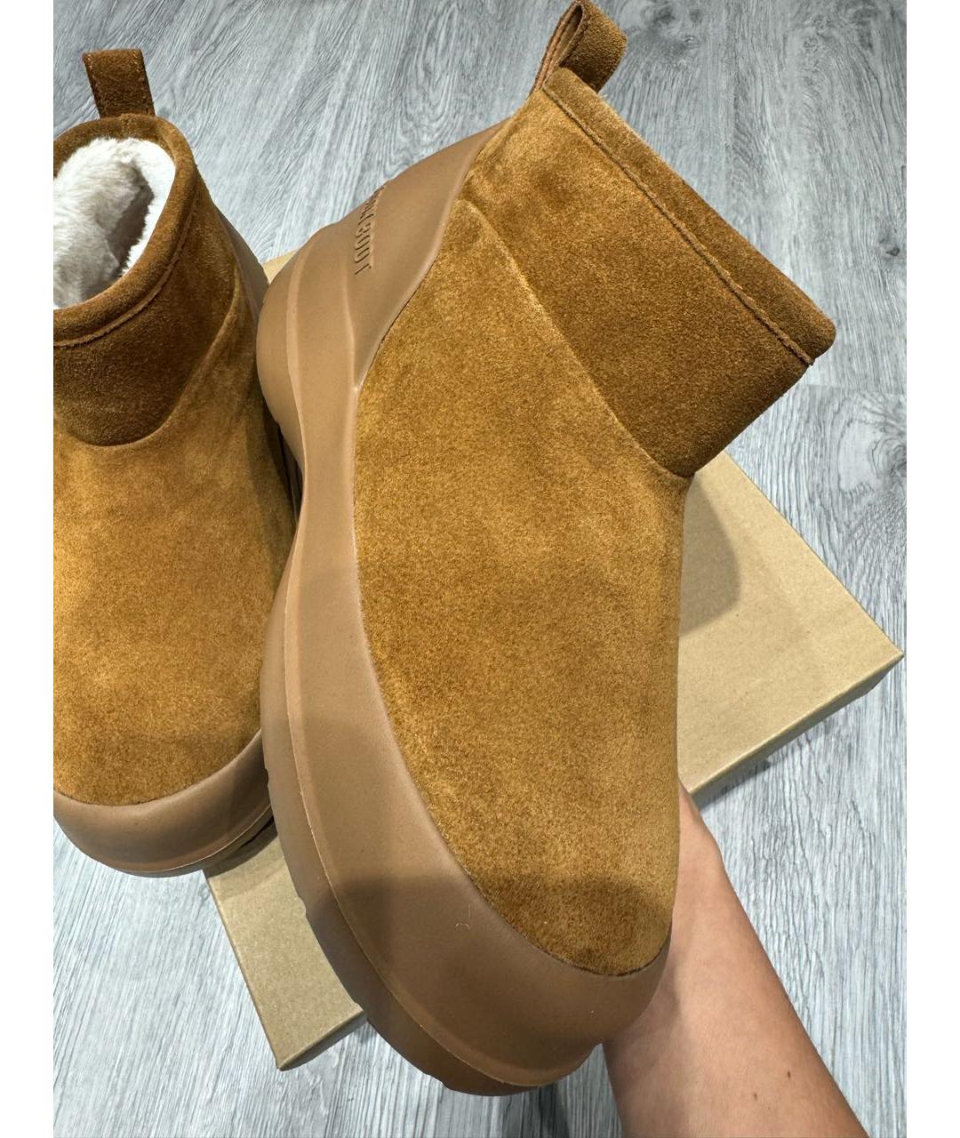 MOON BOOT Коричневые замшевые ботинки, фото 6