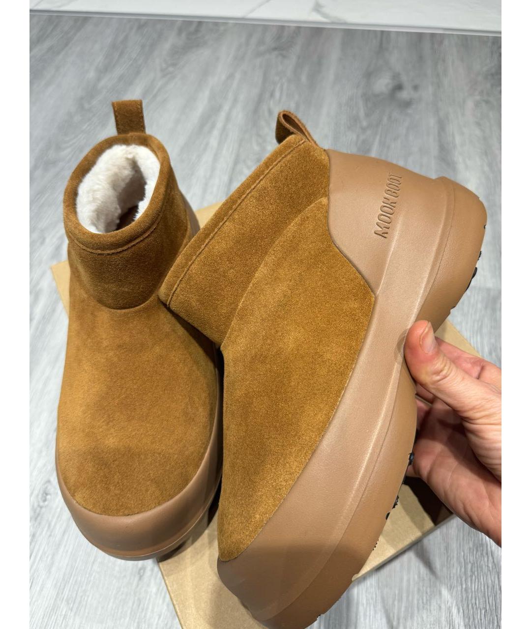 MOON BOOT Коричневые замшевые ботинки, фото 8