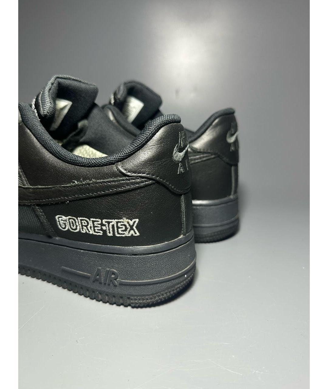 NIKE Черные кожаные низкие кроссовки / кеды, фото 7